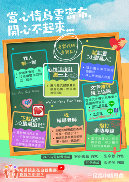 本校自我傷害防治宣導單圖片